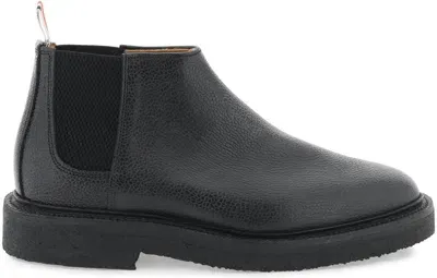 Thom Browne Men's Leather Mid Top Chelsea Boots In Black