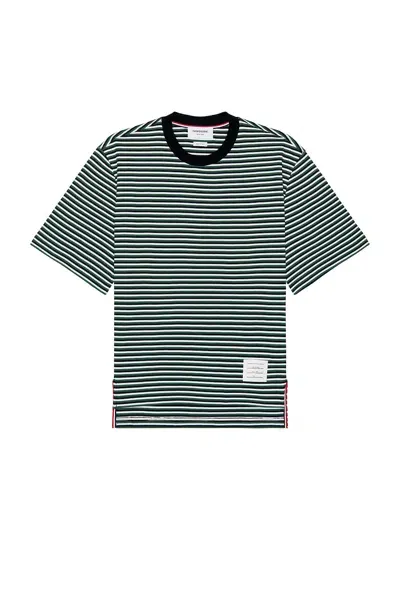 Thom Browne Oversized Striped Tee In Green