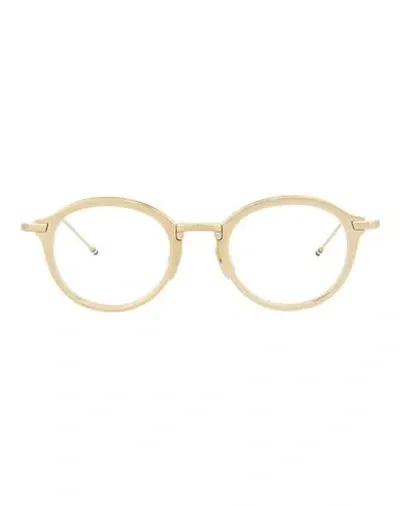 Thom Browne Round-frame Metal Optical Frames In Gold