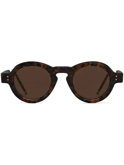 Thom Browne Tortoiseshell Round-frame Sunglasses In Brown