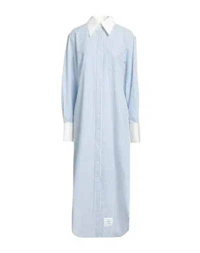 Thom Browne Striped Cotton Shirt Dress In Blue