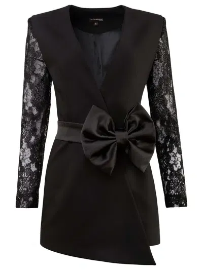 Tia Dorraine Women's Black Glowing In The Dark Blazer With Detachable Belt