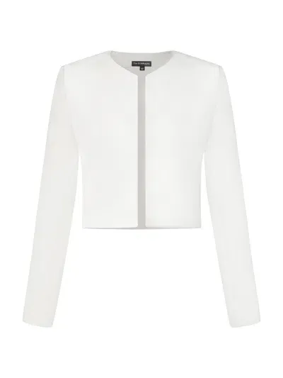 Tia Dorraine Women's Perfectly Romantic Cropped Blazer - Pearl White