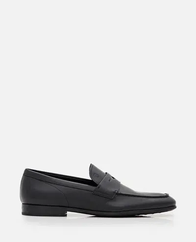 Tod's Leather Loafers In Black