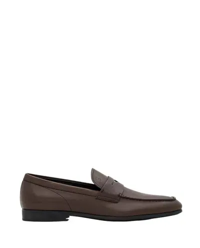 Tod's Leather Loafers In Brown