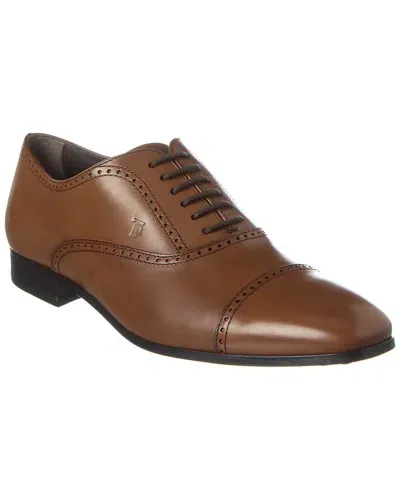 Tod's Leather Oxford In Brown