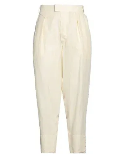 Tod's Woman Pants Ivory Size 8 Silk In White