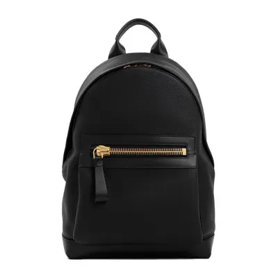 Tom Ford Buckley Leather Backpack In Black