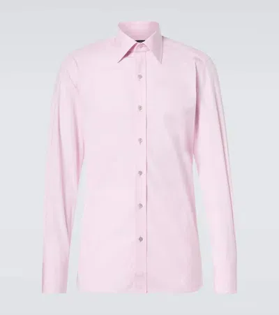 Tom Ford Poplin Slim Fit Shirt In Pink