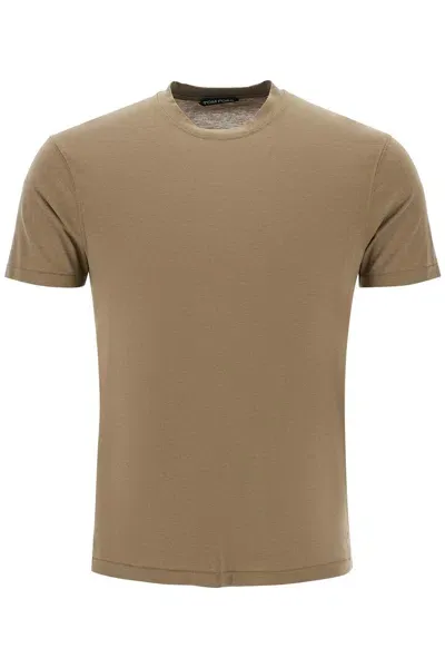 Tom Ford Cottono And Lyocell T-shirt In Yellow