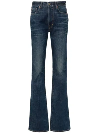 Tom Ford Dark Blue Flared High Rise Jeans