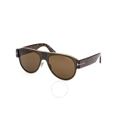 Tom Ford Lyle Brown Pilot Unisex Sunglasses Ft1074 51j 58 In Blue