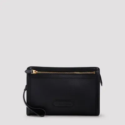 Tom Ford Men's Calf Leather Pouch In Black