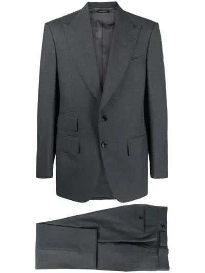 Tom Ford Single-breasted Wool Suit In Grau