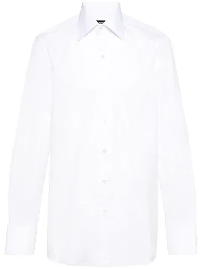 Tom Ford Stretch Poplin Classic Fit Shirt Clothing In White