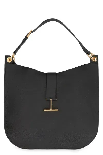 Tom Ford Tara Leather Crossbody Bag In Black