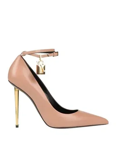 Tom Ford Woman Pumps Blush Size 7.5 Goat Skin, Steel, Zamak In Pink