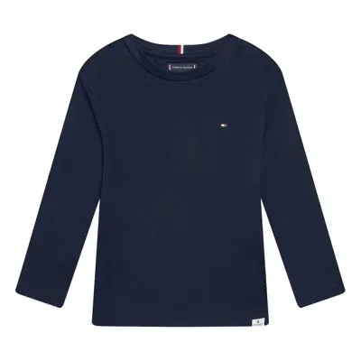 Tommy Hilfiger Junior Kids' T-shirt With Embroidered Logo In Blu