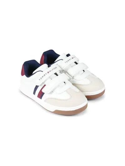 Tommy Hilfiger Junior Kids' Touch-strap Sneakers In White