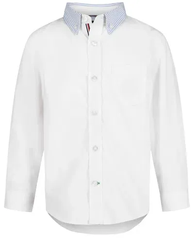 Tommy Hilfiger Kids' Little Boys Essential Tommy Long Sleeve Shirt In Fresh White