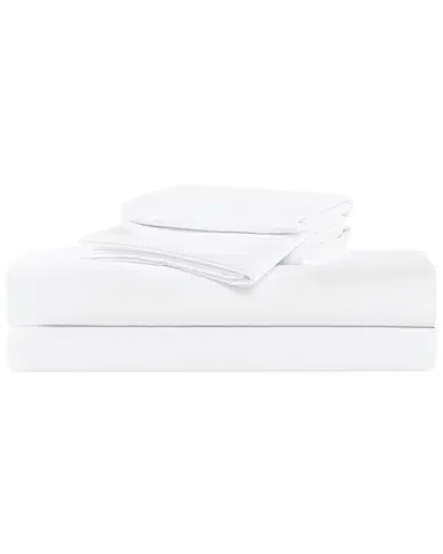 Truly Soft Green Solid Sheet Set In White