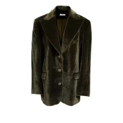 Tuva Collection Women's Hand-crafted Green Semi-furry Jacket