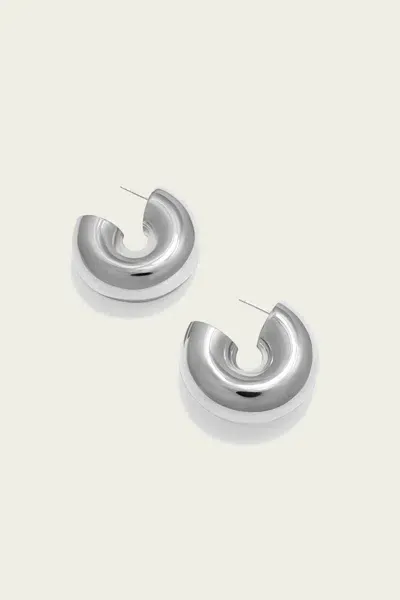 Uncommon Matters Beam Earrings In Silver In White