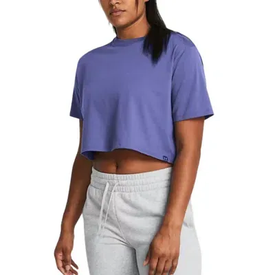 Under Armour Campus Boxy Crop Short Sleeve Shirt In Starlight/celeste In Purple