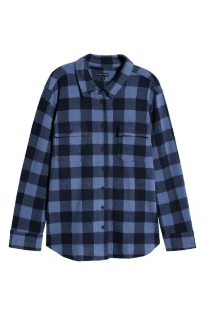 Universal Standard Maine Flannel Button-up Shirt (regular & Plus) In Midnight Plaid