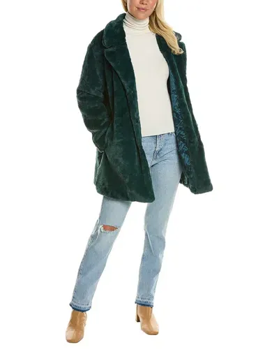 Urban Republic Plush Coat In Green