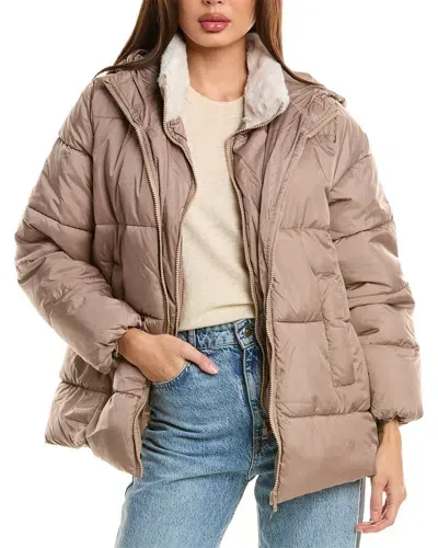 Urban Republic Quilted Puffer Coat In Pink