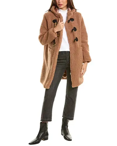 Urban Republic Teddy Fleece Toggle Coat In Brown