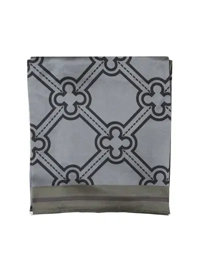 V73 Iris Silk Foulard In Grey