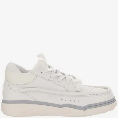 Valentino Garavani Calf Leather And Fabric Mid-top Runboot Sneakers In White