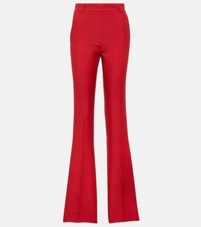 Valentino Crêpe Couture High-rise Flared Pants In Red