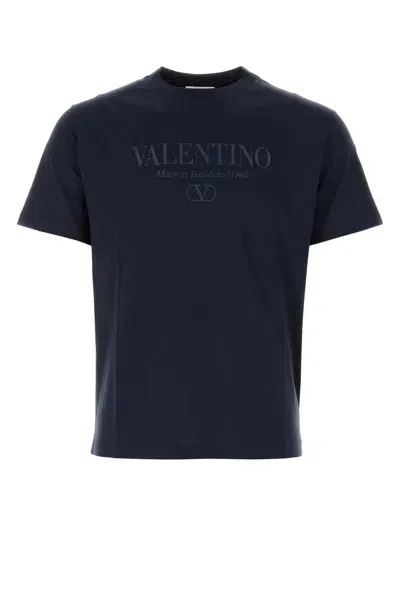 Valentino Men's Tshirt Jersey Regular Iconic Stud In Navy