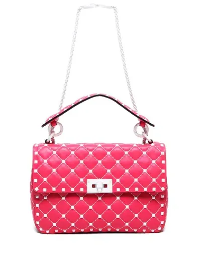 Pre-owned Valentino Garavani Rockstud Shoulder Bag In Pink