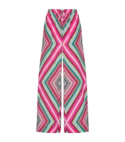 Valentino Silk Wide-leg Trousers In Multicolor