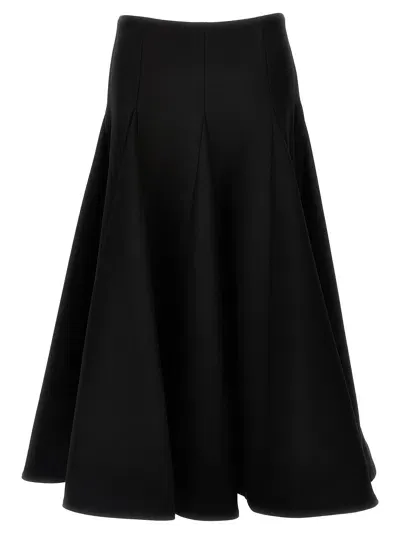 Valentino Solid Crepe Couture Skirts Black