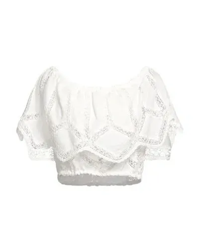 Valerie Khalfon Woman Top White Size 8 Cotton