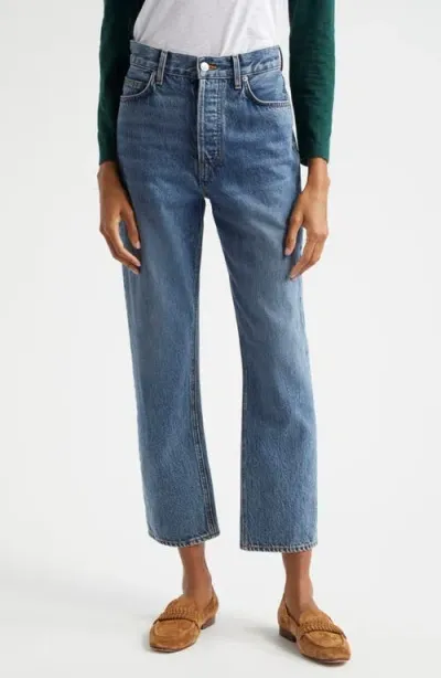 Veronica Beard Daniela High Waist Straight Leg Ankle Jeans In Rebel Blue