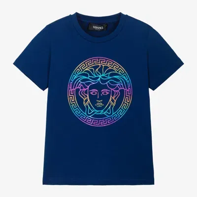 Versace Kids' Boys Blue Medusa Cotton T-shirt