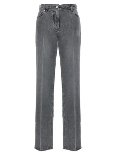 Versace 'medusa '95' Boyfriend Jeans In Gray