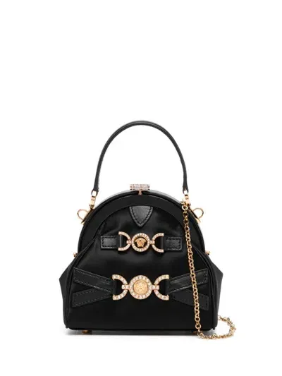 Versace Black Medusa '95 Satin Tote Bag