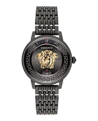 Versace Medusa Icon Bracelet Watch In Black