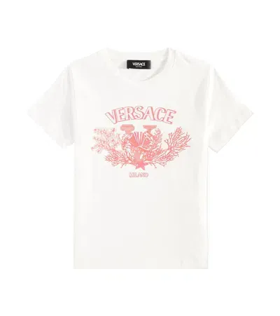 Versace Kids' Logo-print T-shirt In White