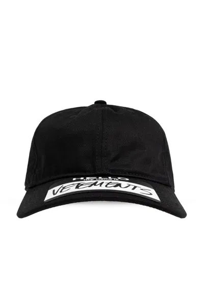 Vetements Logo Patch Baseball Cap In Black