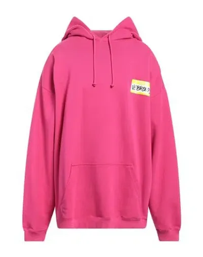 Vetements Man Sweatshirt Fuchsia Size M Cotton, Polyester In Pink