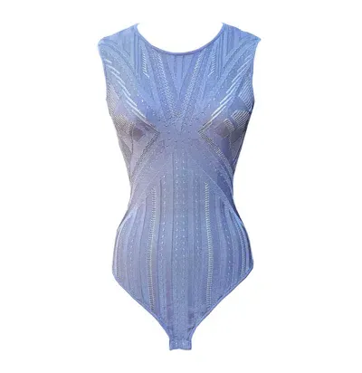 Viavai Women's Pink / Purple / Blue Brandy Pointelle Bodysuit In Lilac In Pink/purple/blue