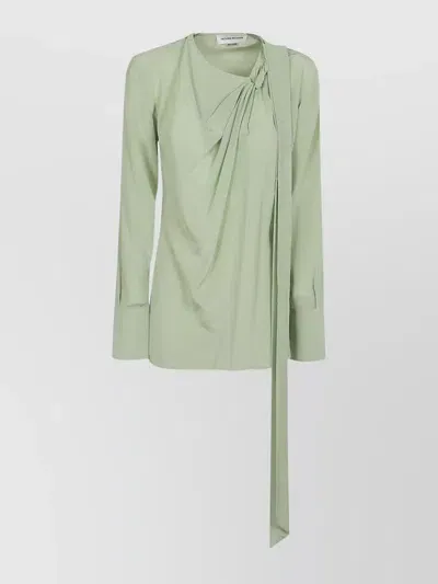 Victoria Beckham Scarf Top Featuring Twisted Detail In Green